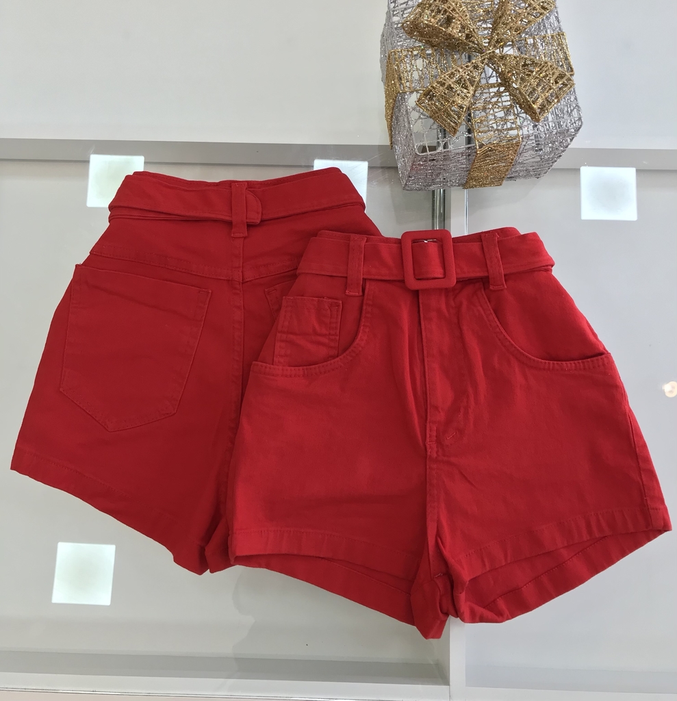 Short jeans vermelho - Comprar em FEMININA BOUTIQUE
