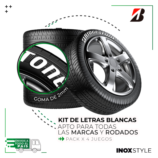 Kit Letras Cubiertas Neumaticos Bridgestone Pirelli Goodyear