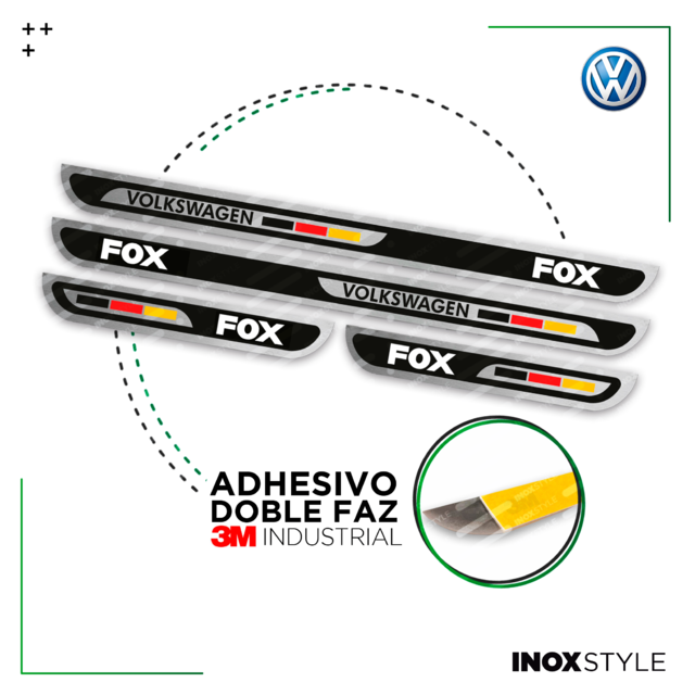 Kit 4 Cubre Zocalos Vw Volkswagen Fox Accesorios Premium