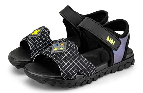 Sandália Infantil Bibi Summer Roller Sport Masculina Preto Ponta de Estoque  - Tamanho 25