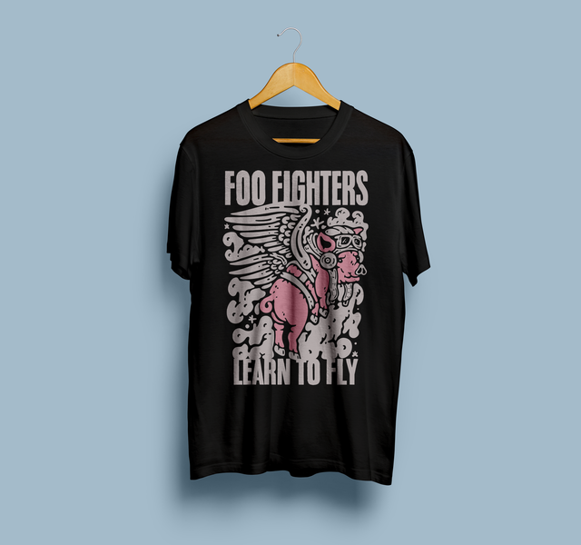 Foo Fighters Logo Mujer Camiseta Negro XL 100% Algodón Vorne Bedruckt Regular