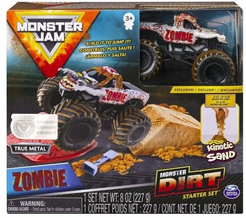 Monster Jam Dirt Zombie con Arena Magica Kinetic Sand, Rampa y accesorios Caffaro