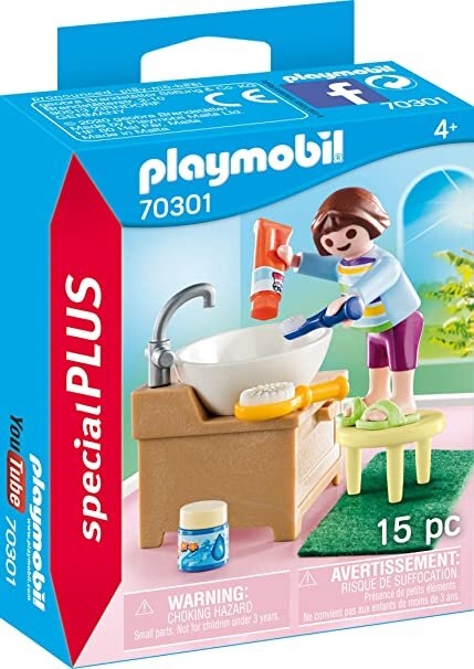 Playmobil 70301 Nene lavando sus dientes 15 piezas Intek