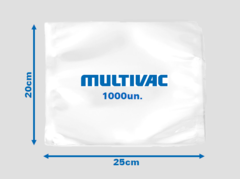 Saco de nylon/poli para vácuo 20 x 25 cm. Embalagem com 1000 unidades