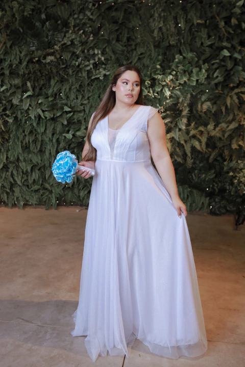 pantai koboi penampungan vestido plus size para casamento civil no