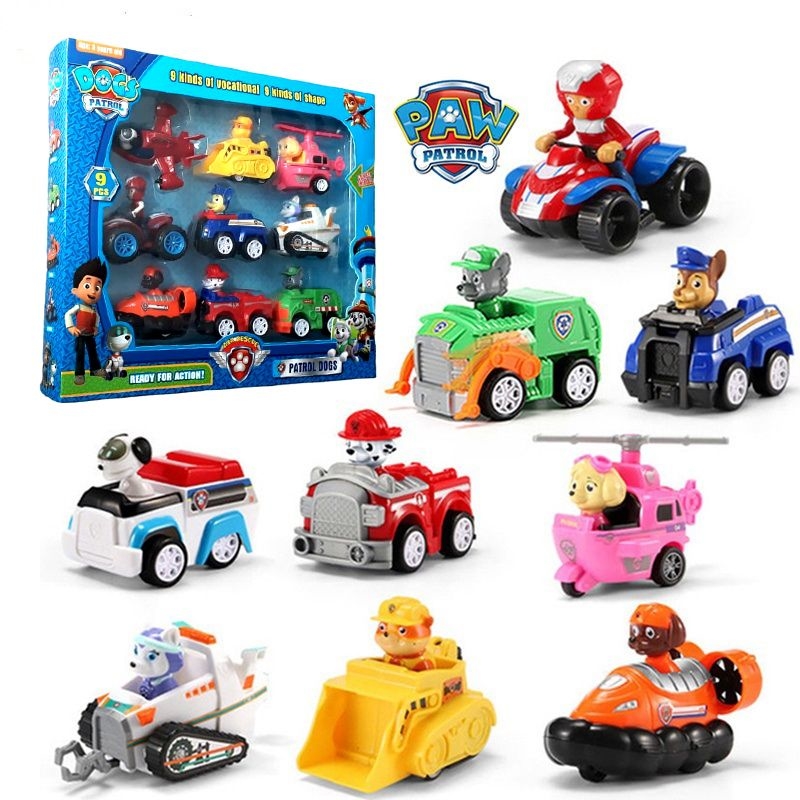 Patrulla Canina Paw Patrol Set x9 Autos a Friccion