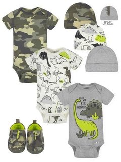 Gerber Baby Boy Bodysuits, Caps, & Shoes Bundle, 7-PÇ