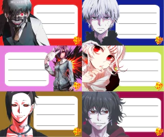Etiquetas x6 - Tokyo Ghoul - Comprar en Anime Art Etiquetas x6 - Tokyo Ghoul - Comprar en Anime Art