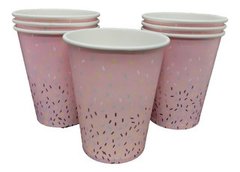 Vaso rosa confetti stamping x 8 unidades