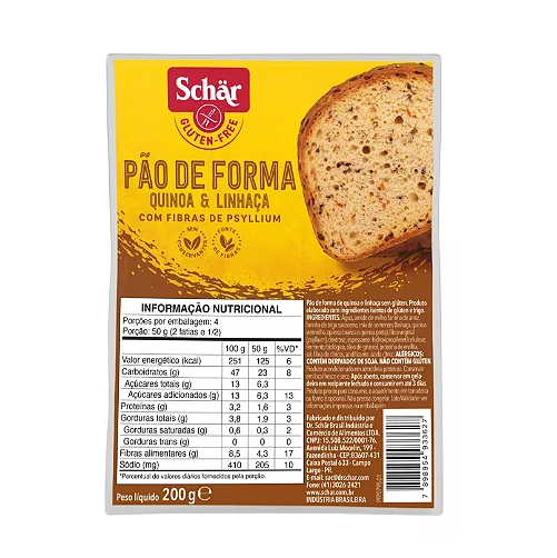 PAO QUINOA E LINHAÇA 200G SCHAR - Celeiro Micah