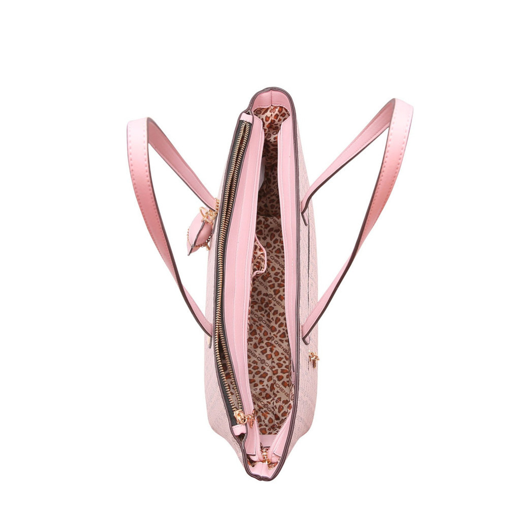 Chenson Bolsa Feminina De Ombro Monograma Fun CG83318 - Rosa