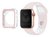 Pulseira Furos + Case Rosa Branco Compatível com Apple Watch