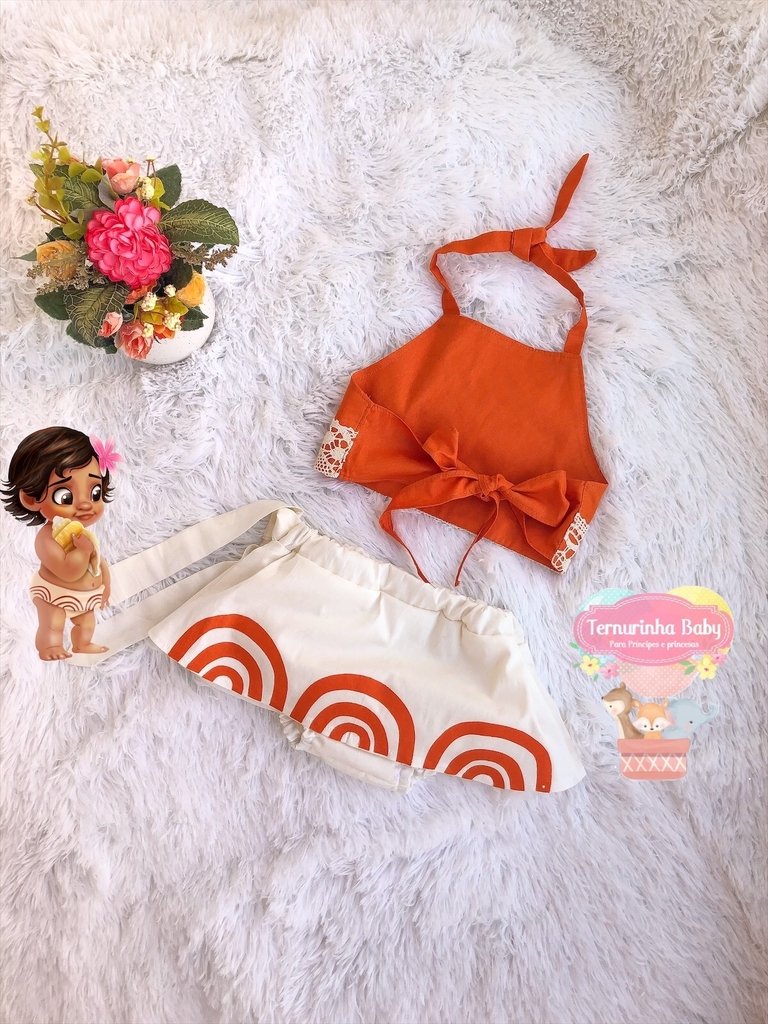 Roupa Da Moana Para Festa,fantasia Moana,criança,bebê