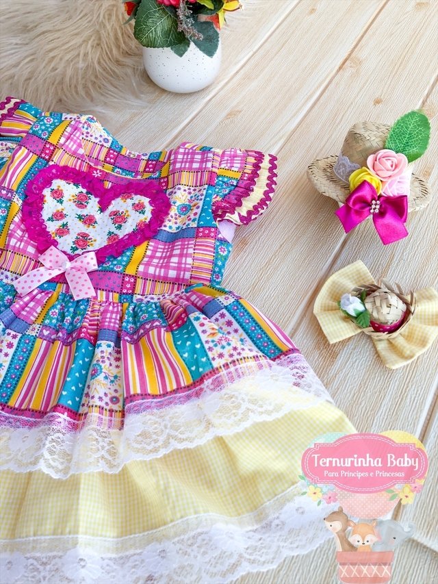 vestido festa junina bebe 1 ano