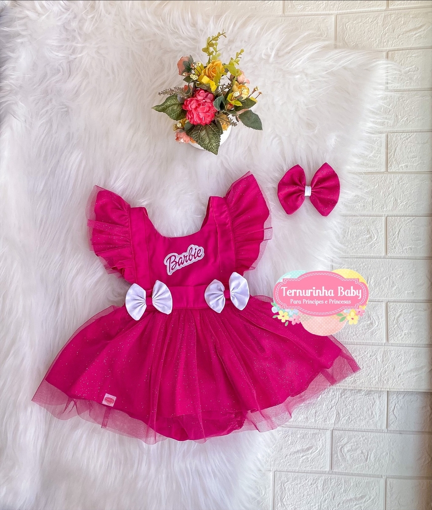 Romper barbie luxuosa - Cheirinho de Sucesso Moda Infantil