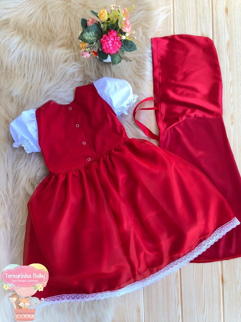 Vestido Fantasia Infantil Menina Chapeuzinho Vermelho - Bem Vestir