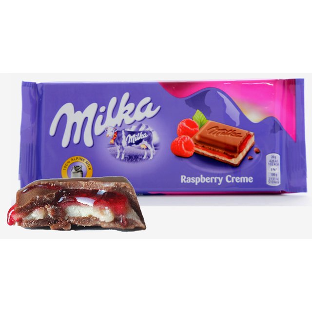Milka Raspberry Poland CHOCOLATES IMPORTADOS POLÔNIA - MILKA - RASPBERRY CREME 100G