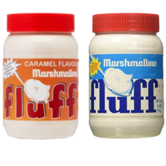 Marshmallow De Colher Pote Fluff Melhor Do Mundo Kit 2 Sabor caramelo e tradiconal