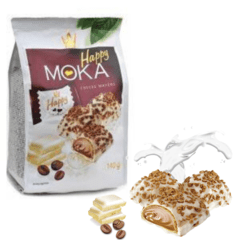 Biscoitos Wafers Happy Moka Coffee - Flis - Polônia