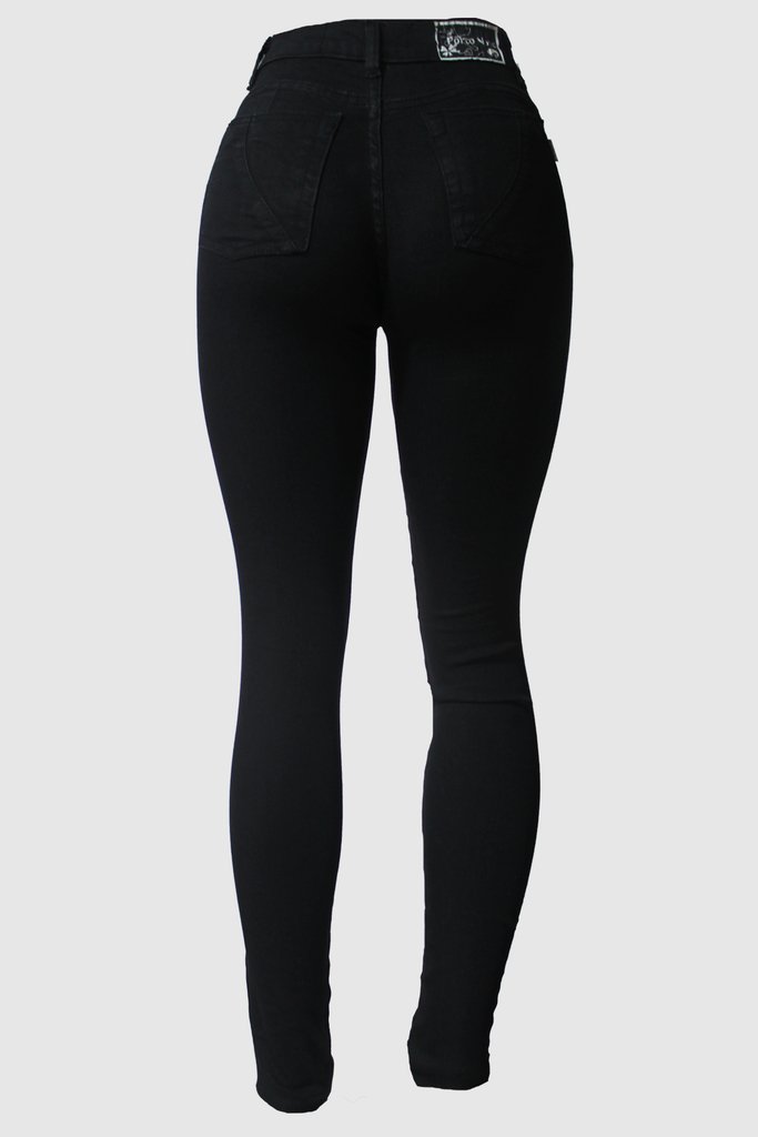 JEAN CHUPIN TIRO ALTO NEGRO 36 AL 50 - Porto Novo Jeans