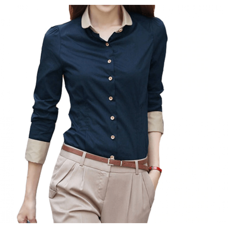 Camisa social feminina acinturada Clearance