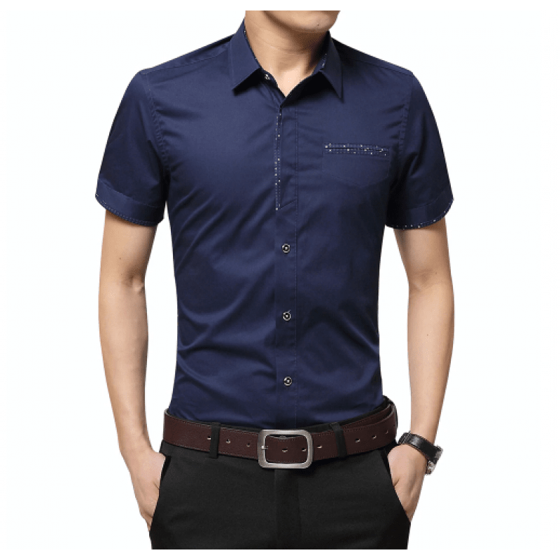 blusa de botão manga curta masculina