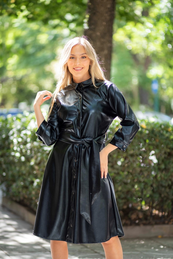 Vestido Cuerina Negro - Comprar en Cherry Boop