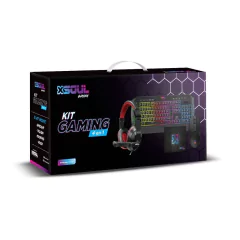 Kit Gaming Teclado + Mouse + Auriculares c/Mic + Pad Mouse Soul en Punto Digital