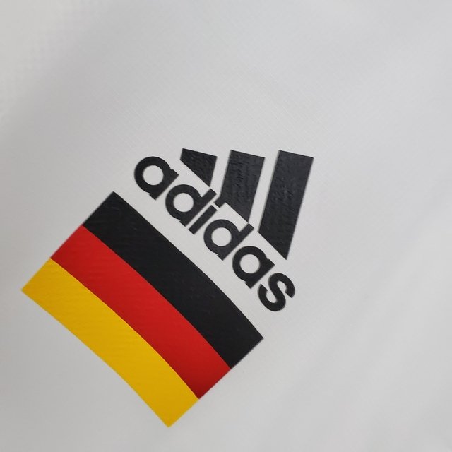 Jaqueta Corta Vento Alemanha 2021/2022 Branco e Preto Adidas Masculino
