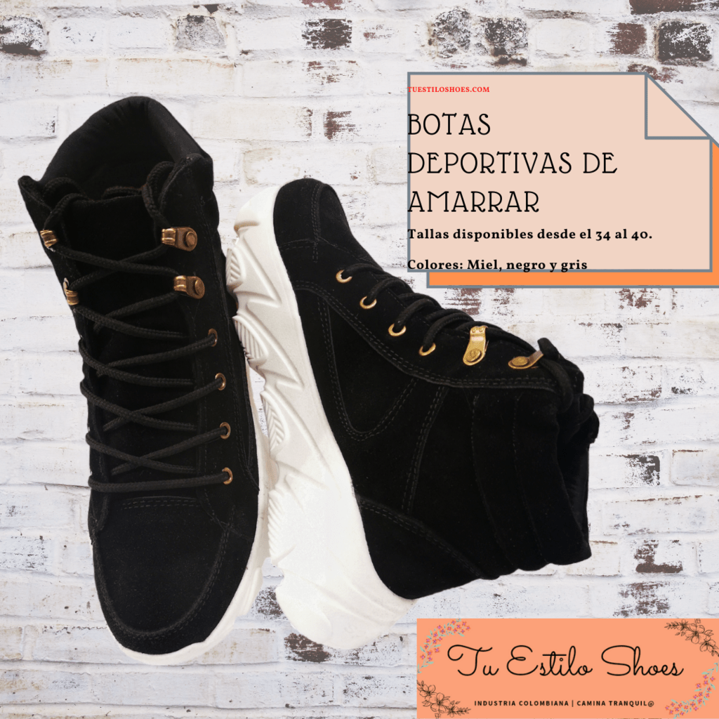 Tenis | Bota | Zapatillas mujer negros de moda | Ibagué