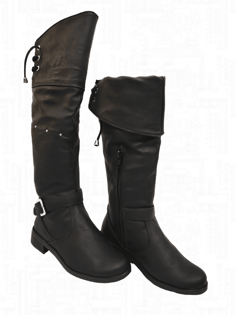 Botas extra largas | Botas largas negras para niñas de moda