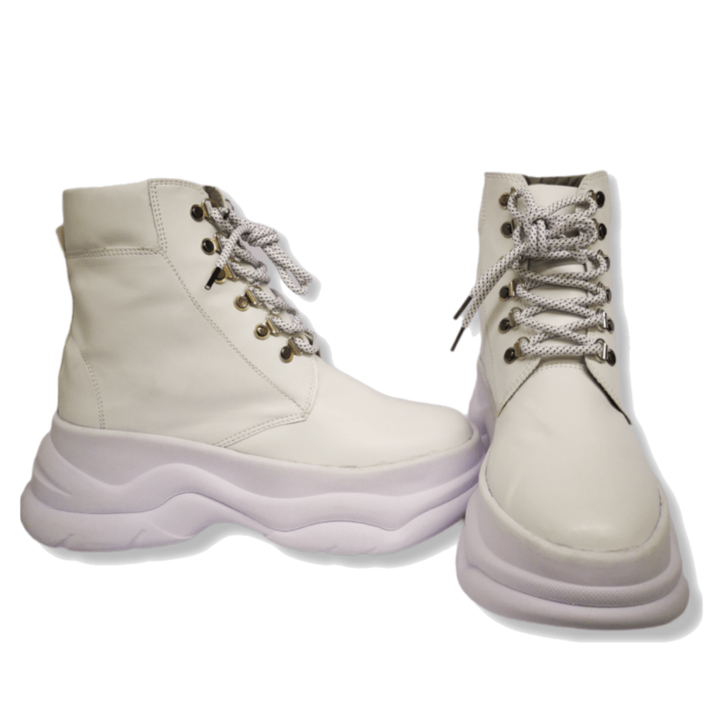 Botas Blancas | Botines blancos de moda con plataforma