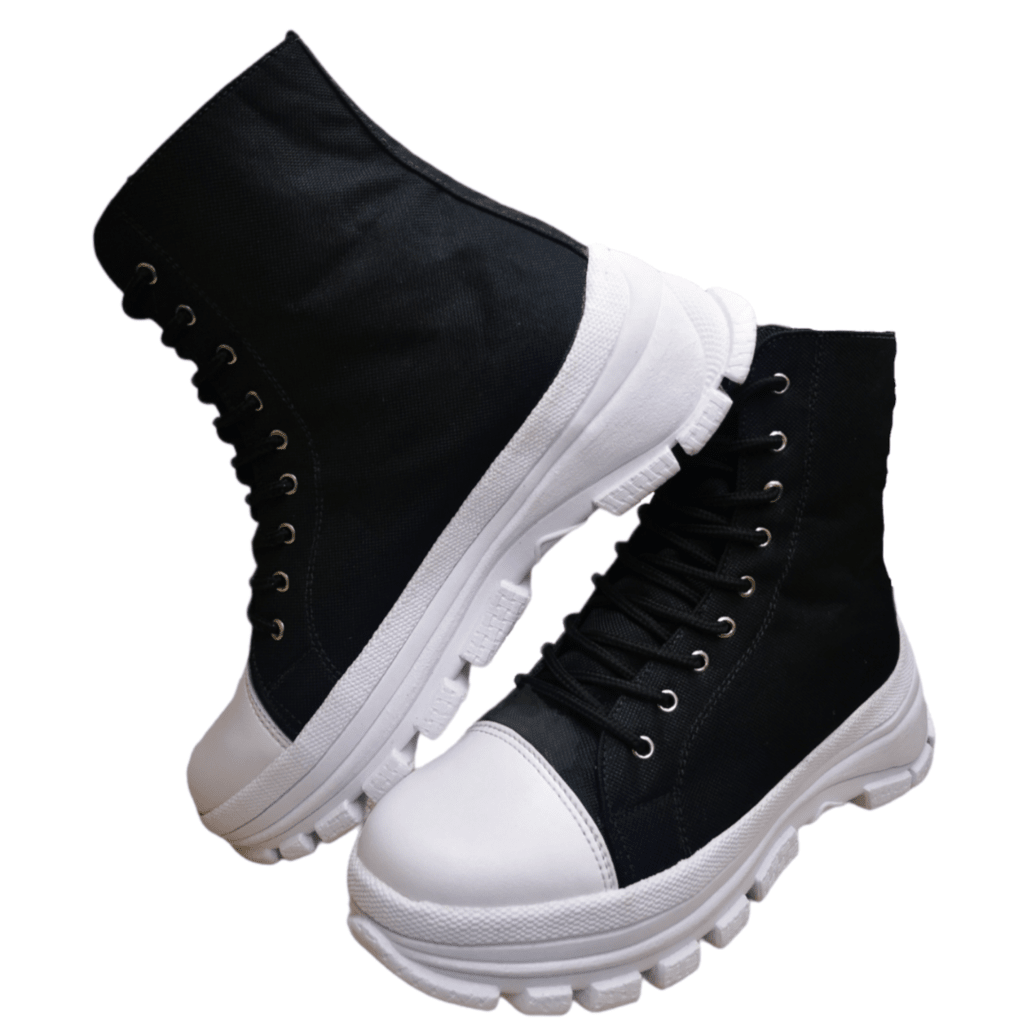 Zapatillas Lona 079829 Negras De Bota Con Suela Doble Refresh | Querol