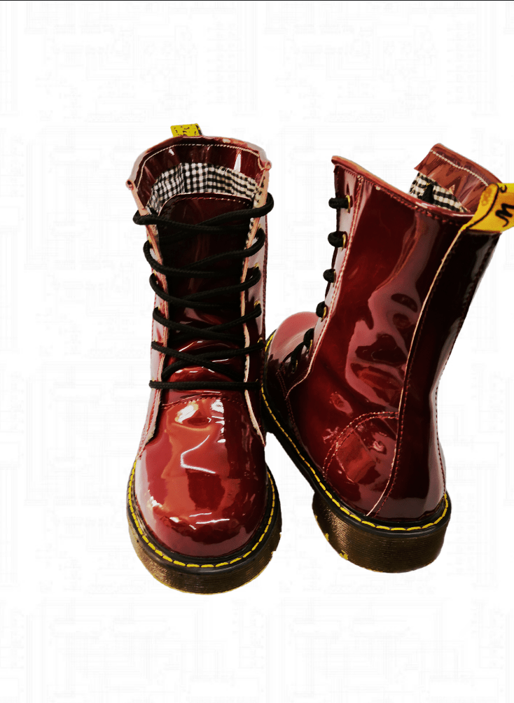 Botas Vinotinto de amarrar en charol - Calzado Junior