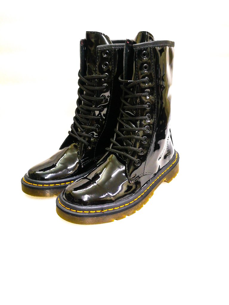 Botas Militar | Botas planas tipo Martens suela en goma