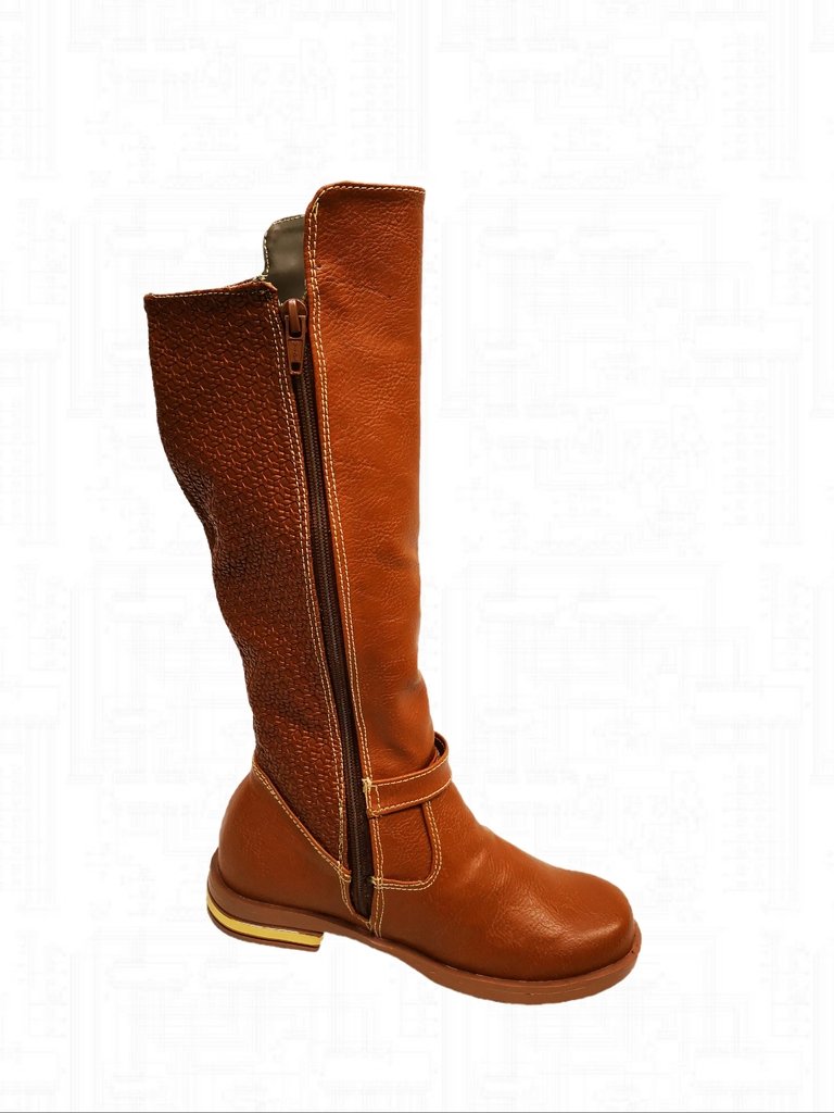 Moda Niñas | Botas largas para niñas color miel sin tacón