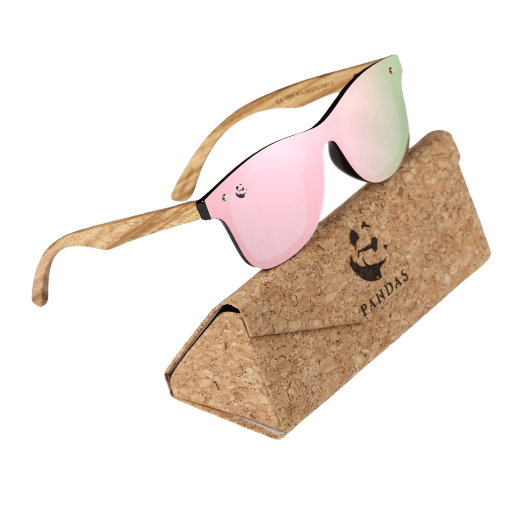 Lentes Gafas de Sol Rosas para Mujer Dama de Madera Polarizados UV400