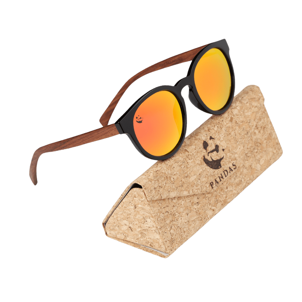 Lentes Gafas de Sol para Mujer Redondos de Madera Polarizados UV400