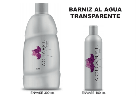 BARNIZ TRANSPARENTE AL AGUA ACUAREL X 100CC MATE/SATIN/BRILLANTE
