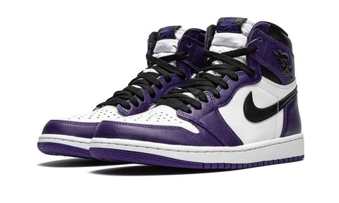 air jordan roxo e branco