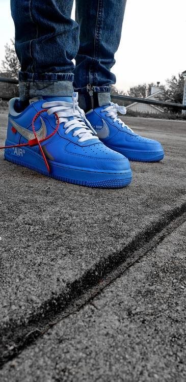 tenis off white nike azul