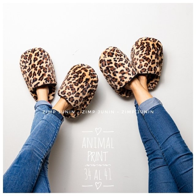 PANTUFLA ANIMAL PRINT - Zapatillas Importadas Junin