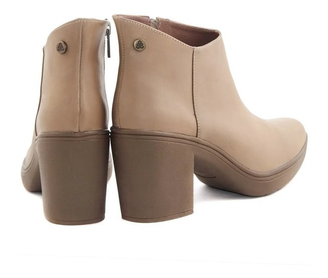 Botineta De Mujer Bota De Cuero Natural Cierre Citadina Huma