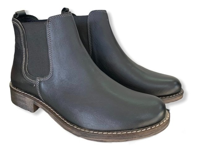 Botas Cuero Hombre Botineta Chelsea Braford Elastizada Negro