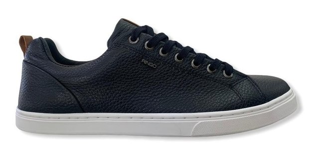Zapatillas Urbanas Para Hombre Ringo Bay Cuero Negro Cosidas