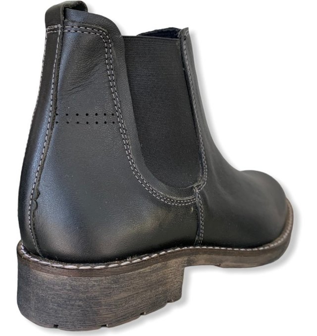 Botas Cuero Hombre Botineta Chelsea Braford Elastizada Negro