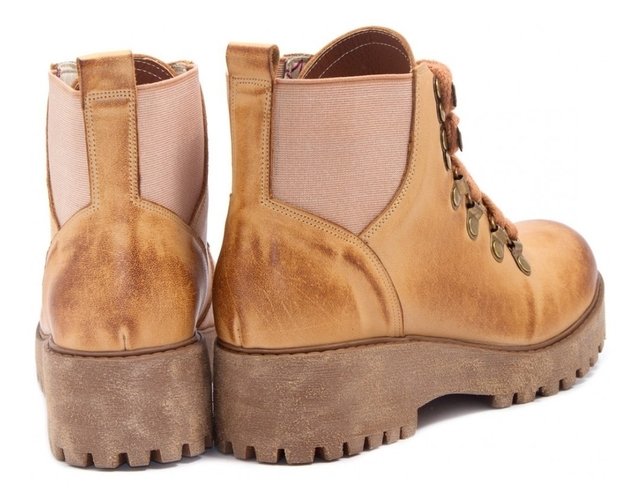 Borcego De Mujer Bota De Cuero Natural Citadina Joselin Suela