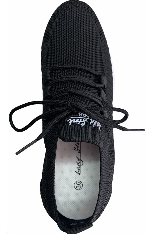 Zapatillas Lady Stork Ivana Muy Livianas Elastizadas Negro