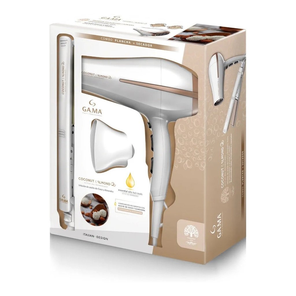 Set Belleza Gama Coconut \u0026 Almond Planchita + Secador 2200w