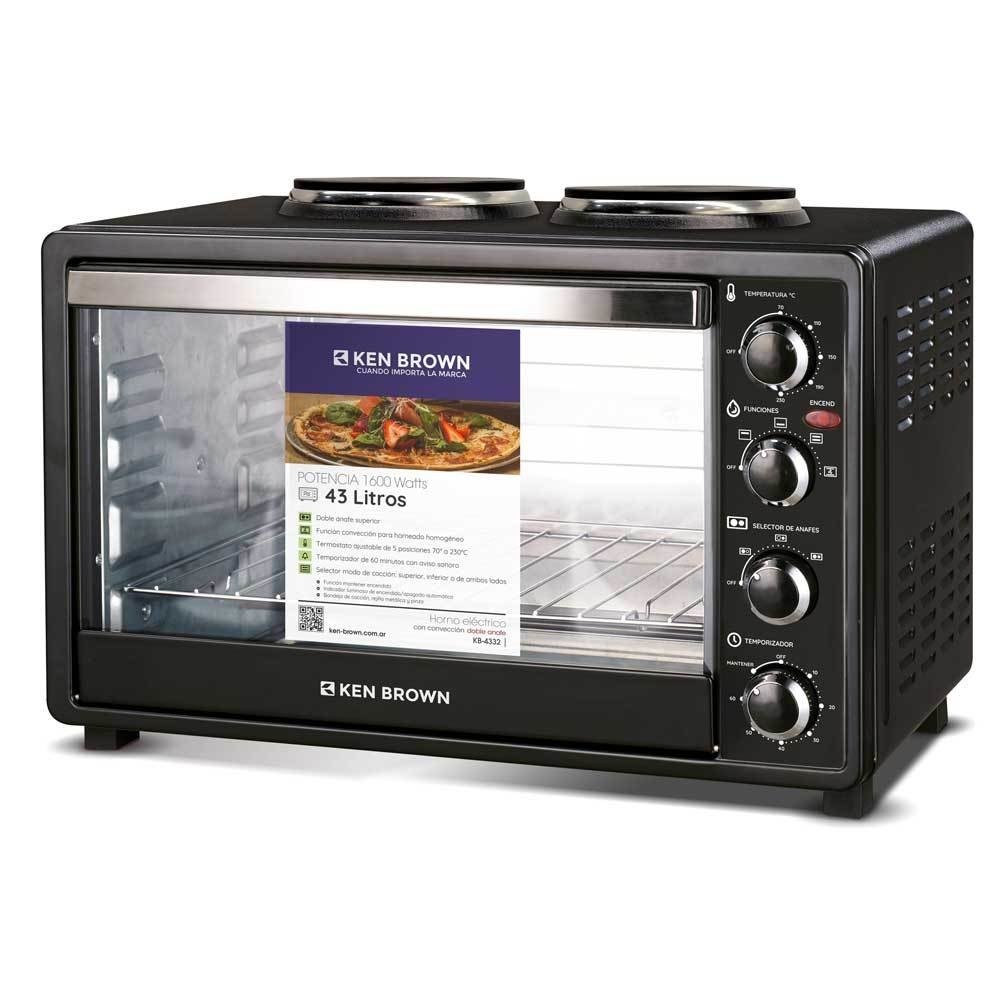 Horno eléctrico Ken Brown KB-4332 doble anafe 1600w 43L
